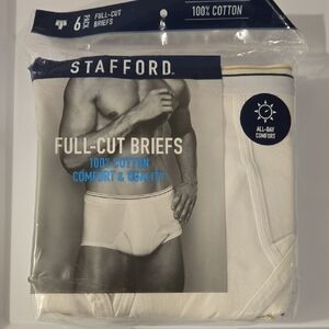 Stafford White Full-Cut Briefs
